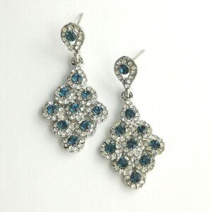 London Blue Topaz Swarovski Crystal chandelier earrings